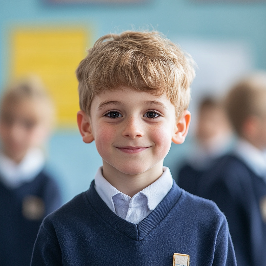 boy in a school uniform